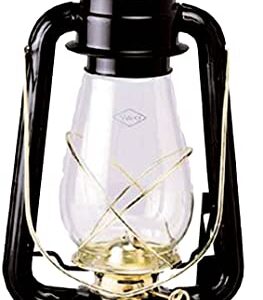 V&O 210-21000 Pathfinder Brass Trim Oil Lantern, Black