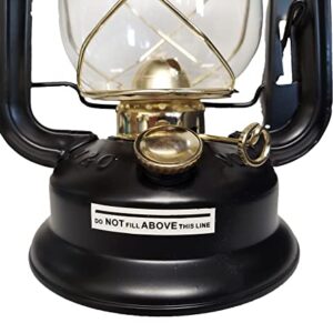 V&O 210-21000 Pathfinder Brass Trim Oil Lantern, Black