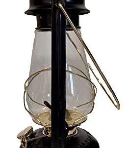 V&O 210-21000 Pathfinder Brass Trim Oil Lantern, Black