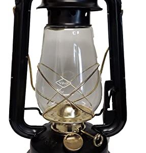 V&O 210-21000 Pathfinder Brass Trim Oil Lantern, Black