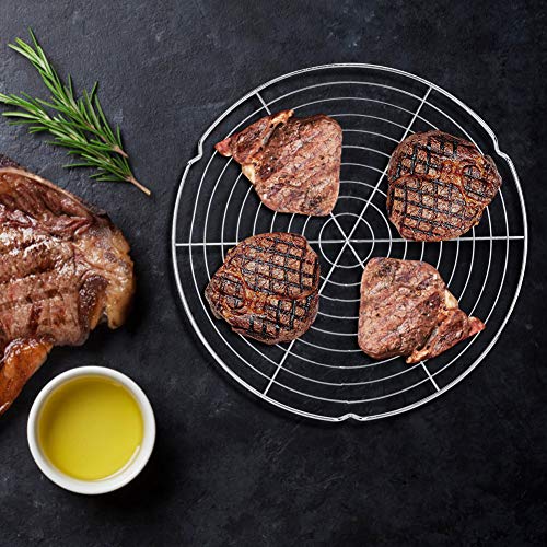 Barbecue Wire Mesh Multifunction Round Grill Net Grill Cooking Grid Grate Wire Steaming Cooling Barbecue Rack/Carbon Baking Net/Pan Grate Outdoor Garden Camping Picnic Tool (32.5 cm / 12.8 in Dia)