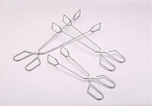 JAHH 1PC 25 30 35CM Bread Meat Vegetable Clamp Tong Stainless Steel BBQ Barbecue Grilling Tong Outdoor Charcoal Scissor Tongs (Color : Small)