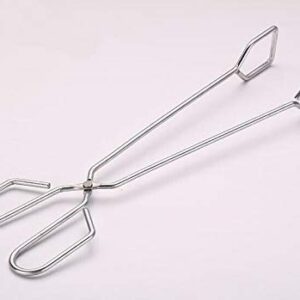 JAHH 1PC 25 30 35CM Bread Meat Vegetable Clamp Tong Stainless Steel BBQ Barbecue Grilling Tong Outdoor Charcoal Scissor Tongs (Color : Small)