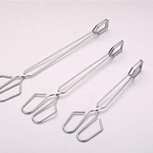 JAHH 1PC 25 30 35CM Bread Meat Vegetable Clamp Tong Stainless Steel BBQ Barbecue Grilling Tong Outdoor Charcoal Scissor Tongs (Color : Small)