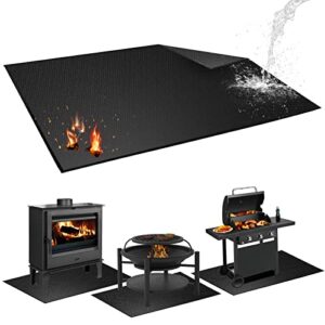 patiogem large 60x42 inches fireproof under grill mats for outdoor grill,bbq grill mats,for indoor charcoal,fireplace mat, fire pit mat, smokers pad,oil-proof and water-proof for deck,patio protector