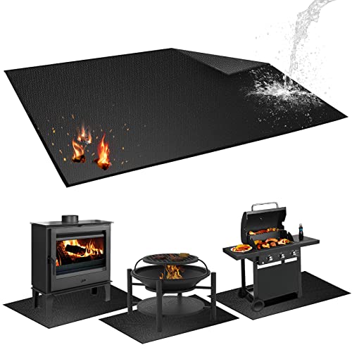 PatioGem Large 60X42 inches Fireproof Under Grill mats for Outdoor Grill,BBQ Grill mats,for Indoor Charcoal,Fireplace mat, Fire Pit Mat, Smokers pad,Oil-Proof and Water-Proof for Deck,Patio Protector