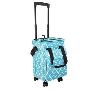 dbest products ultra compact cooler smart cart 360 insulated collapsible rolling tailgate bbq beach, moroccan tile