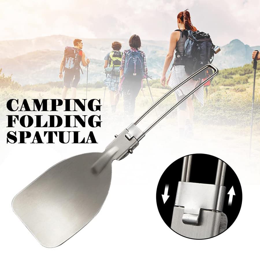 ARFUKA Spatula Metal Folding Spatula Food Turner Spatula Stainless Steel Outdoor Cooking Accessories Picnic Equipment for Hiking Picnic and Camping