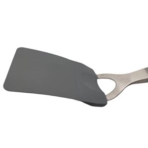 10" Stainless Steel Handle Flexible Nylon Head Turner Spatula (1 Pack, Grey)