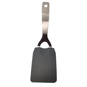 10" stainless steel handle flexible nylon head turner spatula (1 pack, grey)