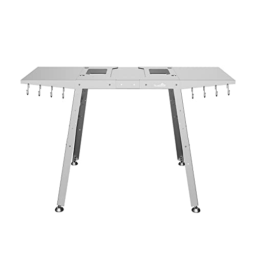 Stanbroil Universal Griddle Stand for Blackstone 17" or 22" Table Top Grill, Stainless Steel Griddle Table with Adjustable Legs and Shelf, Silver