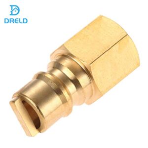 DRELD 3/8 Inch Natural Gas Quick Connect Fittings, LP Gas Propane Hose Quick Disconnect Kit, 3/8” Male Pipe NPT Thread x 3/8” Female Pipe Thread Natural and Propane Gas Hose Plug Solid Brass