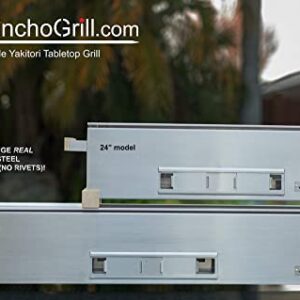 The Bincho Grill GR610S Yakitori Tabletop Charcoal Japanese Style Griller, Robata 24" Made in USA