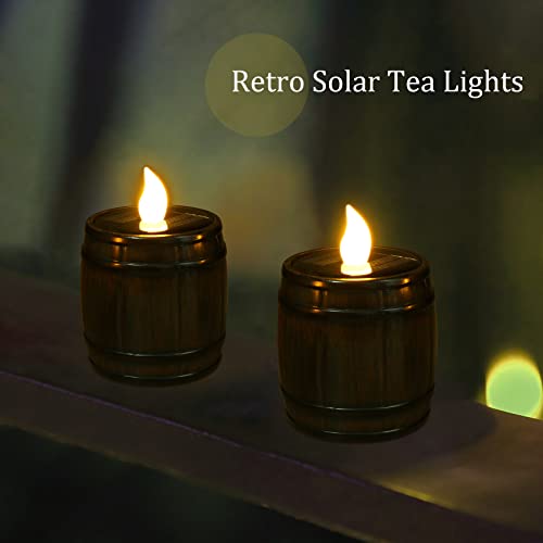 PChero Solar Candles Outdoor Waterproof, 6 Packs Reusable Flickering LED Votive Candles with Dusk to Dawn Sensor for Lantern Garden Patio Camping Party Home Decor Lighting