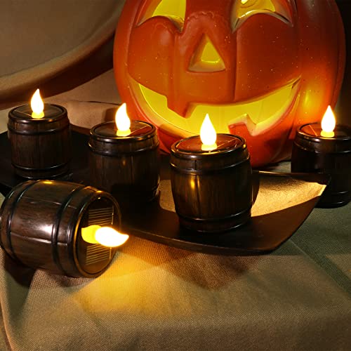 PChero Solar Candles Outdoor Waterproof, 6 Packs Reusable Flickering LED Votive Candles with Dusk to Dawn Sensor for Lantern Garden Patio Camping Party Home Decor Lighting