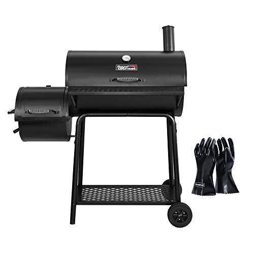 Royal Gourmet CC1830FG Charcoal Grill with High Heat-Resistant BBQ Gloves, 811 Square Inches, Black, Backyard Cooking with Offset Smoker