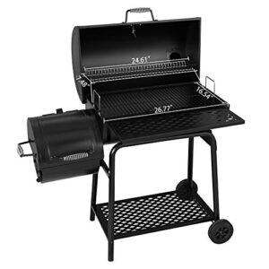 Royal Gourmet CC1830FG Charcoal Grill with High Heat-Resistant BBQ Gloves, 811 Square Inches, Black, Backyard Cooking with Offset Smoker