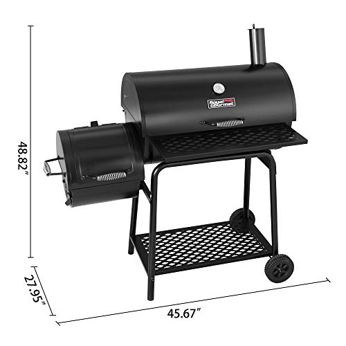 Royal Gourmet CC1830FG Charcoal Grill with High Heat-Resistant BBQ Gloves, 811 Square Inches, Black, Backyard Cooking with Offset Smoker