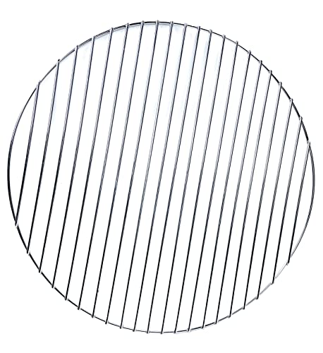 Barbecue Partner Round replacement charcoal bottom grate Korean bbq grill cooking wire mesh grid no foot, 14'' diameter, Stainless Steel, 14 x 14 x 0.4 inches