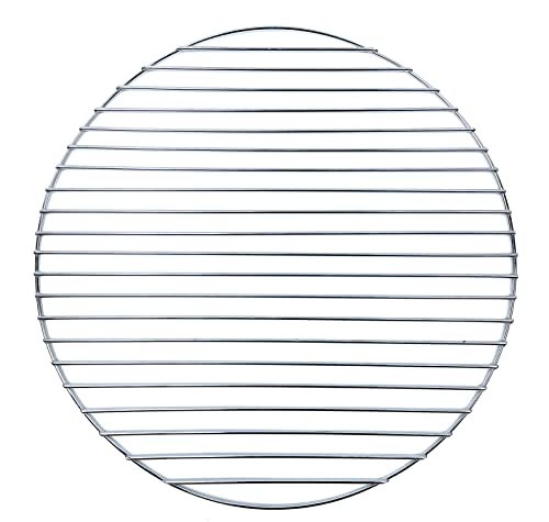 Barbecue Partner Round replacement charcoal bottom grate Korean bbq grill cooking wire mesh grid no foot, 14'' diameter, Stainless Steel, 14 x 14 x 0.4 inches