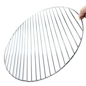 Barbecue Partner Round replacement charcoal bottom grate Korean bbq grill cooking wire mesh grid no foot, 14'' diameter, Stainless Steel, 14 x 14 x 0.4 inches