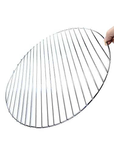 Barbecue Partner Round replacement charcoal bottom grate Korean bbq grill cooking wire mesh grid no foot, 14'' diameter, Stainless Steel, 14 x 14 x 0.4 inches