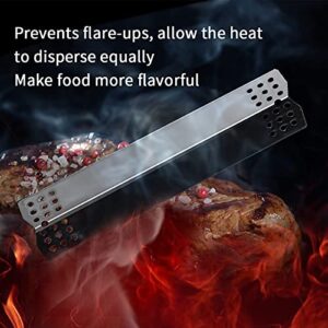 Rejekar Flame Tamer and Burner Tube Parts for Nexgrill 5 Bunrer 720-0888 720-0888N 720-0882A 4 Burner 720-0830H, Porcelain Steel Heat Plate Shield for Nexgrill Gas Grill Parts 5 Burner