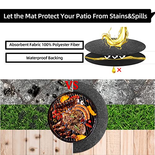 SMART HOME CHEF Under Grill Mat Rubber Backing Layer Waterproof Oil Drain Pan Absorb Liquid Garage Mat for Under Car Protects Floor Washable and Reusable Garage Floor Mat (36"x30" Original Mat)