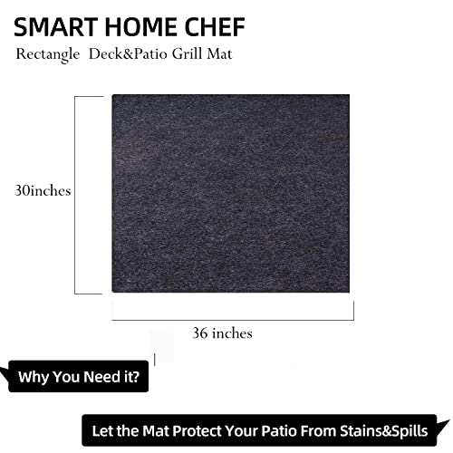 SMART HOME CHEF Under Grill Mat Rubber Backing Layer Waterproof Oil Drain Pan Absorb Liquid Garage Mat for Under Car Protects Floor Washable and Reusable Garage Floor Mat (36"x30" Original Mat)