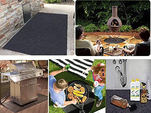 SMART HOME CHEF Under Grill Mat Rubber Backing Layer Waterproof Oil Drain Pan Absorb Liquid Garage Mat for Under Car Protects Floor Washable and Reusable Garage Floor Mat (36"x30" Original Mat)