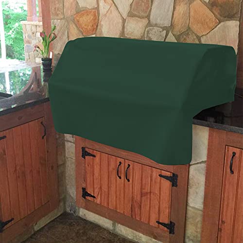 TJFU Built-in Grill Cover,BBQ Grill Cover Waterproof Outdoor Barbeque Grill Gas Top Cover for Napoleon, Coyote etc (32" L x 26" W x 24" H,Green)