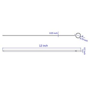 MASTER COOK Skewers 12" Flat Kabob Stainless Steel BBQ Set, Reusable Sticks, Sliver, Skewers For Grilling