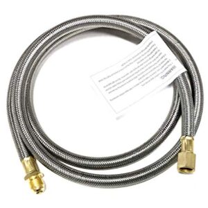 6FT Stainless Steel Braided Propane Hose Extension Assembly with 3/8" Female x 3/8" Male Flare for Gas Grill, RV Fire Pit