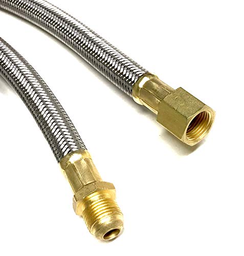 6FT Stainless Steel Braided Propane Hose Extension Assembly with 3/8" Female x 3/8" Male Flare for Gas Grill, RV Fire Pit