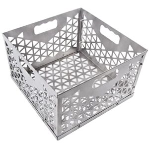 foedo 12 inch charcoal firebox basket for oklahoma joe's offset smoker, grill accessories for long and efficient smoking, 12" x 12" x 7.5 "fire basket for oklahoma joes highland (stainless steel)
