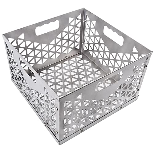 Foedo 12 Inch Charcoal Firebox Basket for Oklahoma Joe's Offset Smoker, Grill Accessories for Long and Efficient Smoking, 12" x 12" x 7.5 "Fire Basket for Oklahoma Joes Highland (Stainless Steel)