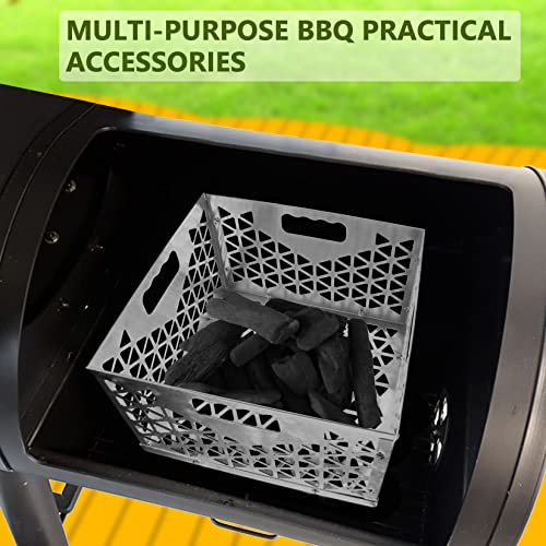 Foedo 12 Inch Charcoal Firebox Basket for Oklahoma Joe's Offset Smoker, Grill Accessories for Long and Efficient Smoking, 12" x 12" x 7.5 "Fire Basket for Oklahoma Joes Highland (Stainless Steel)