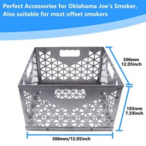 Foedo 12 Inch Charcoal Firebox Basket for Oklahoma Joe's Offset Smoker, Grill Accessories for Long and Efficient Smoking, 12" x 12" x 7.5 "Fire Basket for Oklahoma Joes Highland (Stainless Steel)