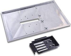quickflame replacement grease tray set (width adjusts from 16 inches to 19.5 inches) for bbq grill models from charbroil, weber, nexgrill, dynaglo and others (19.5 inches)