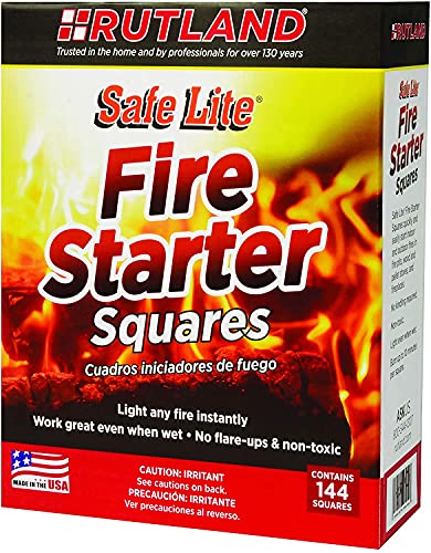 Rutland 50B Safe Lite Fire Starter Squares, 144 Squares (Thrее Рack)