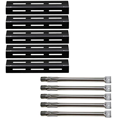 Htanch PN1631(5-Pack) A1631(5-Pack) 15 1/16" Heat Plate and Burner Replacement Kit for Kenmore Sears P01705009E, P01708034E, P02008010A, P02008029A, Grill Chef PAT502, PAT-502