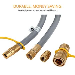 GASLAND 24 Feet Natural Gas Grill Hose with 3/8 Male Flare Quick Connect/Disconnect Fittings, Come with 24 FT 1/2 Inch Natural Gas Quick Connect Hose with 3/8" Female Flare Fitting by 1/2" Male Adapte