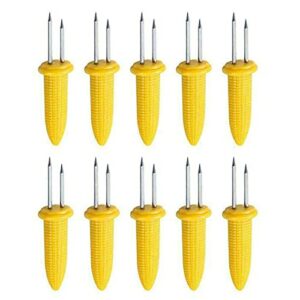10 pack corn on the cob holders stainless steel corn holders corn on the cob skewers for bbq twin prong sweetcorn holders home cooking fork prong