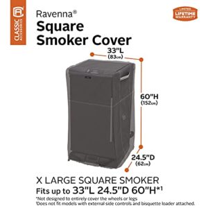 Classic Accessories Ravenna Water-Resistant 33 Inch Square Smoker Grill Cover