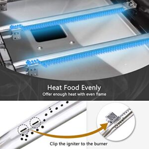 Grill Replacement Part For Nexgrill 720-0896B 720-0882A 720-0896 720-0925 720-0896C 720-0896E Gas Grill, 6-Pack Heat Plates Tent Shields Ignitors Grill Burner For Nexgrill 6 Burner 720-0896B