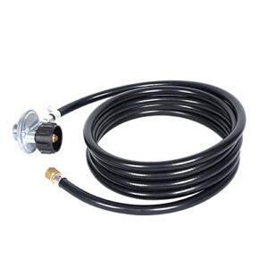 GasSaf 12 FT Propane Regulator Hose Propane Fire Pit Hose Kit for Mr. Heater Propane Heater，Portable Fire Pit, Generator and More， 3/8" Female Flare Nut Connection