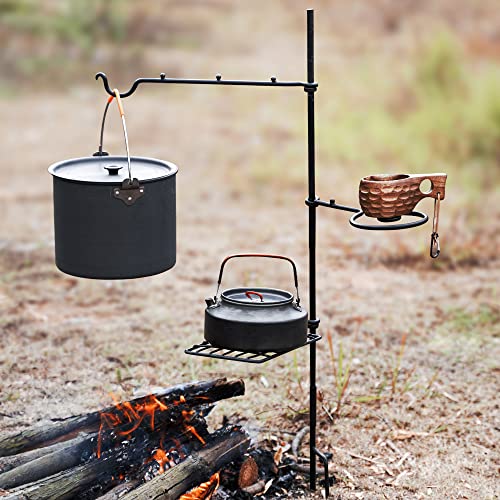 Swivel Camping Grill Grate Set｜Portable Campfire Cooking Grill for Campfire Grill Grate Over Outdoor Bushcraft Fire Pits