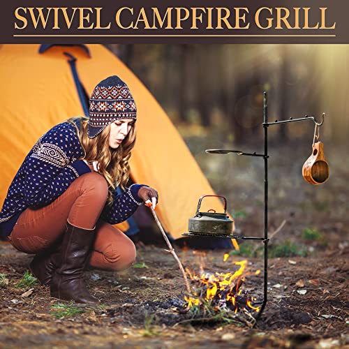 Swivel Camping Grill Grate Set｜Portable Campfire Cooking Grill for Campfire Grill Grate Over Outdoor Bushcraft Fire Pits