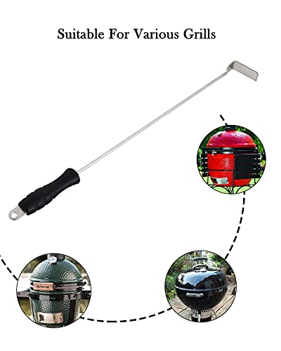 18 Inch BBQ Ash Tool for Kamado Joe Charcoal Smoker Big Green Egg Wood Burning Stove Ash Rake Grilling Poker Accessories Charcoal Garden Tools Grill Cleaning Tools