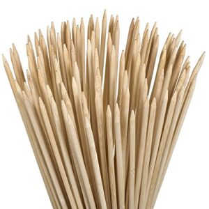 jungle stix marshmallow smores roasting sticks 36 inch 5mm thick extra long heavy duty wooden skewers, 110 pieces. perfect for hot dog kebab sausage, environmentally safe 100% biodegradable